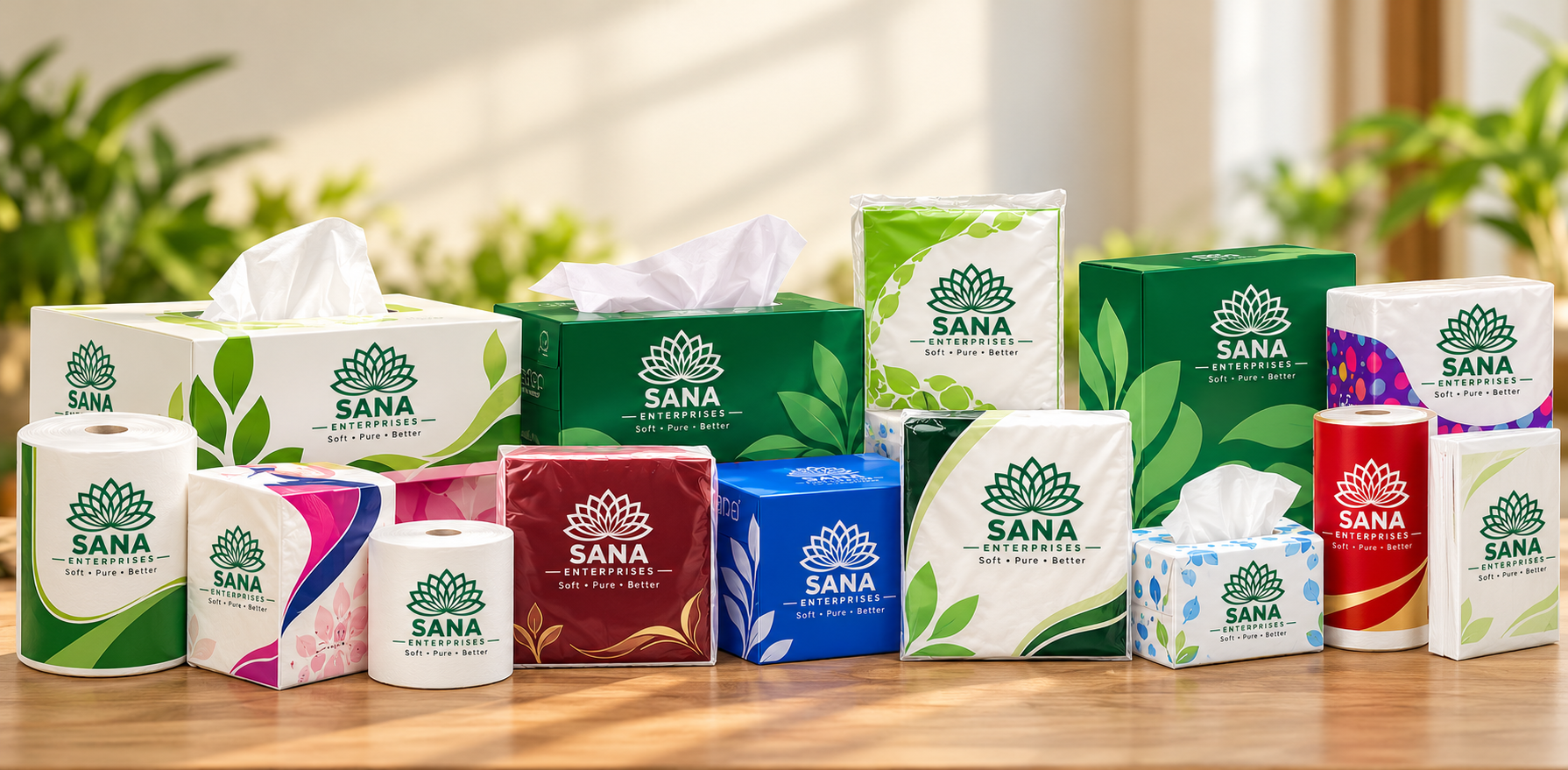 Sana Enterprises tissue and paper product collection