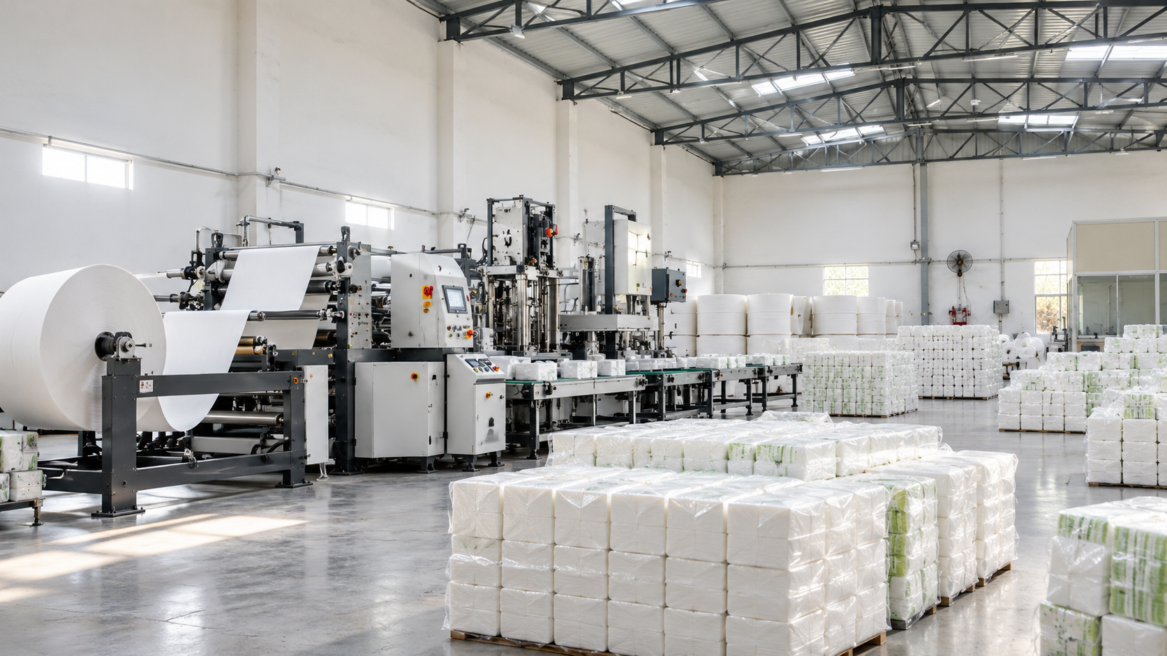 Tissue paper manufacturing and paper product facility